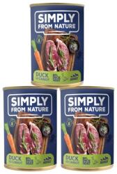 Simply from Nature Wet Food for dogs duck and carrot 3 x 400 g