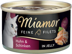 Miamor 100g Miamor Feine Filets nedves macskatáp - Csirke & sonka aszpikban