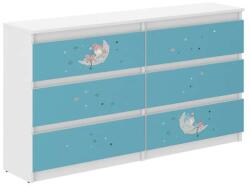 Wooden Toys Ifjúsági 6 Fiókos Komód 140 cm - Álomszuszék Fehér-Kék