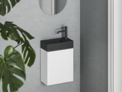 RAVAK Mosdó, Ravak Veda Slim 40 kézmosó matt fekete XJX0D240000 - mozaikkeramia