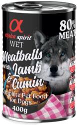 Alpha Spirit 6x400g Alpha Spirit Dog Meatballs Bárány & rómaikömény nedves kutyatáp