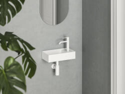 RAVAK Mosdó, Ravak Veda Wall 40 kézmosó jobb fehér XJXP1240000 - mozaikkeramia