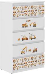 Wooden Toys Ifjúsági 5 Fiókos Komód - Munkagépek Fehér