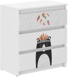 Wooden Toys Ifjúsági 3 Fiókos Komód - Indián Medve Fehér