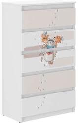 Wooden Toys Ifjúsági 5 Fiókos Komód - Maci Fehér-Bézs