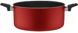 Elcadis Oala Rotunda cu Doua Manere si Capac, 24 cm, Live Red, Italia, Piardi (ELC-PD-RED-OAL24+C)