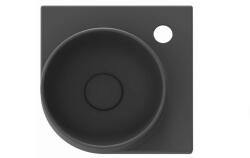RAVAK Yard - Sarokmosdó 28x28 cm, túlfolyó nélkül, csapfurattal, antracit XJX03228000 (XJX03228000)