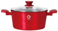 Grunberg Cratita din Aluminiu, Ceramica Marmorata, 24 x 12 cm, 4.3 l, cu Capac din Sticla, Grunberg (GR8324)