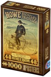 D-Toys Puzzle 1000 Piese D-Toys, Postere de Epoca, Howe Bicycles Tricycles (TOY-67555-01) Puzzle