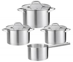 Zilan Vase din Inox, Capace din Sticla, 7 Bucati (ZLN-ZLN1344)
