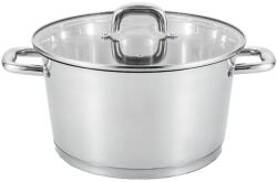 Grunberg Cratita din Inox, Capac din Sticla, 24 cm, 5.40 l, Argintie, Grunberg (GR6224)