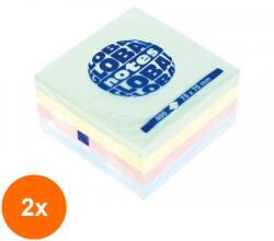 SPREE Set 2 x Notite Adezive, 75x7 5mm, 400 File, 4 Culori Pastel (HOK-2xKH-SP582 098)