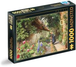 D-Toys Puzzle 1000 Piese D-Toys, Peder Mork Monsted, An Old Woman Watering the Flowers Behind the Thached Farmhouse (TOY-77417-04) Puzzle