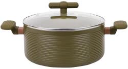 Grunberg Cratita Aluminiu, Capac, 28 cm, 7.40 l, Interior Anti-aderent, Compatibila Plita Inductie, Verde, Grunberg (GR5724)