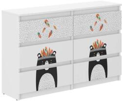 Wooden Toys Ifjúsági 6 Fiókos Komód 120 cm - Indián Medve Fehér