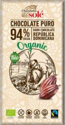 Chocolates Solé Ciocolata Neagra Bio si Fairtrade 94% Cacao, 100g Chocolates Sole