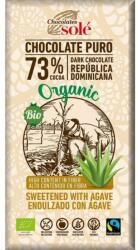 Chocolates Solé Ciocolata Neagra BIO cu Sirop de Agave, 73% Cacao, 100 g, Chocolates Sole