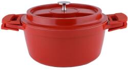 Zilan Oala din Ceramica cu Capac, 24 cm, 3.5 l, Rosu (ZLN-ZLN0897)