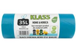 Klass Saci Menajeri Klass, 35 l, Turcoaz cu Snur, 15 Bucati (SMT-1753)