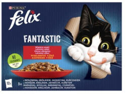 FELIX FANTASTIC Házias válogatás aszpikban nedves macskaeledel 72db 6x(12x85g)