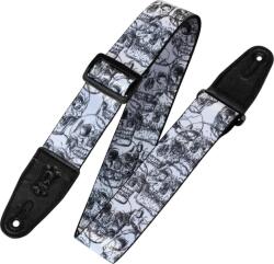 Levy's Skull Fekete/Fehér Textil gitár heveder (MPD2-048)