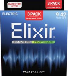 Elixir 16571 Optiweb Super Light 9-42 3-Pack