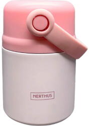 Nerthus 650 мл розов двустенен термос за храна с дръжка Nerthus