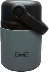 Nerthus 650 мл сив двустенен термос за храна с дръжка Nerthus