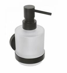 SAPHO XB101 X-Round fekete szappanadagoló, tejüveg/fekete, 200 ml