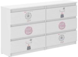 Wooden Toys Ifjúsági 6 Fiókos Komód 140 cm - Boho Maci Fehér