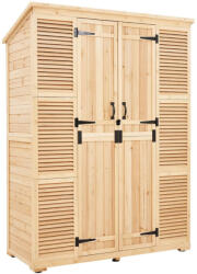 VEVOR Fa kerti tárolószekrény 147×68×198 cm Időjárásálló kültéri szerszámos fészer (PDHWCWJPD300EJDYYV0)