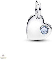 Pandora Gravírozható Szív kék kristállyal charm - 794295C03