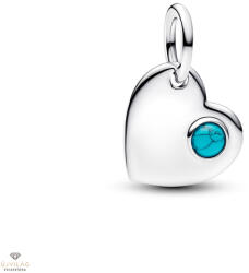 Pandora Gravírozható Szív capri kék kristállyal charm - 794295C12