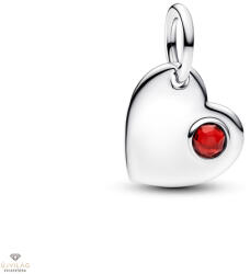 Pandora Gravírozható Szív piros kristállyal charm - 794295C01