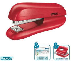 Rapid Tűzőgép, 24/6, 26/6, 20 lap, RAPID "F6", piros (E5000270) - fapadospatron