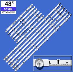  LED-TV436 Háttérvilágítás SAMSUNG 48coll LED TV-be, 6+3LED, 12db/csomag (6A+6B)