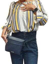 RIALTO fém logós átvetős sötétkék, dupla előzsebes kis bőrtáska RX371DO-07 - taskaweb