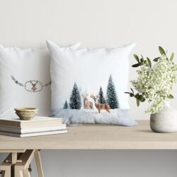 Lenjerii Deosebite Fata de perna decorativa Craciun din bumbac cu reni, 45x45cm, Deer