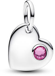 Pandora rózsaszín köves függő szív charm - 794295C10 (794295C10)