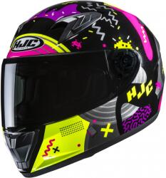 HJC Cască integrală pentru motocicletă HJC Y10 Mika MC3H pentru copii, negru-roz (HJC117703)
