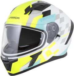 Cassida Cască integrală pentru motocicletă Cassida Orbit Track alb-galben fluo-turcoaz-negru (AIM140-2750)