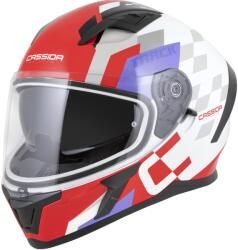 Cassida Cască integrală pentru motocicletă Cassida Orbit Track, roșu fluo, alb-violet-negru (AIM140-2749)