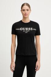 Guess pamut póló BIBIA fekete, V5BI15 KA260 - fekete XS