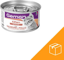 Gemon Mousse Kitten Macskaeledel (Lazac és Csirke) - 24x85 g