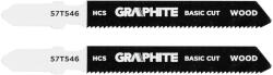 GRAPHITE Dekopírfűrészlap, T-befogó, HCS, 21TPI, 50/76mm, fa-rétegelt lemez, 2db (57T546) - szerszamparadicsom