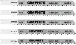GRAPHITE Dekopírfűrészlap, U-befogó, HCS, 6TPI, 74/100mm, fa-rétegelt lemez, 5db (57T529)