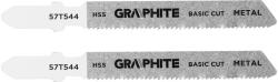 GRAPHITE Dekopírfűrészlap, T-befogó, HCS, 21TPI, 50/76mm, fém, 2db (57T544)