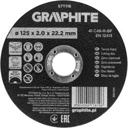 GRAPHITE Vágókorong kőhöz, alumínium oxid 125x2x22, 2 41 C46-R-BF, min. rendelés: 3db (57T116)