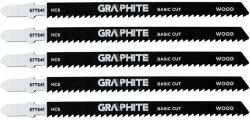GRAPHITE Dekopírfűrészlap, T-befogó, HCS, 9TPI, 100/126mm, fa-rétegelt lemez, 5db (57T541)