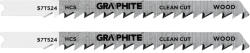 GRAPHITE Dekopírfűrészlap, U-befogó, HCS, 6TPI, 74/100mm, fa-rétegelt lemez, 2db (57T524) - szerszamparadicsom